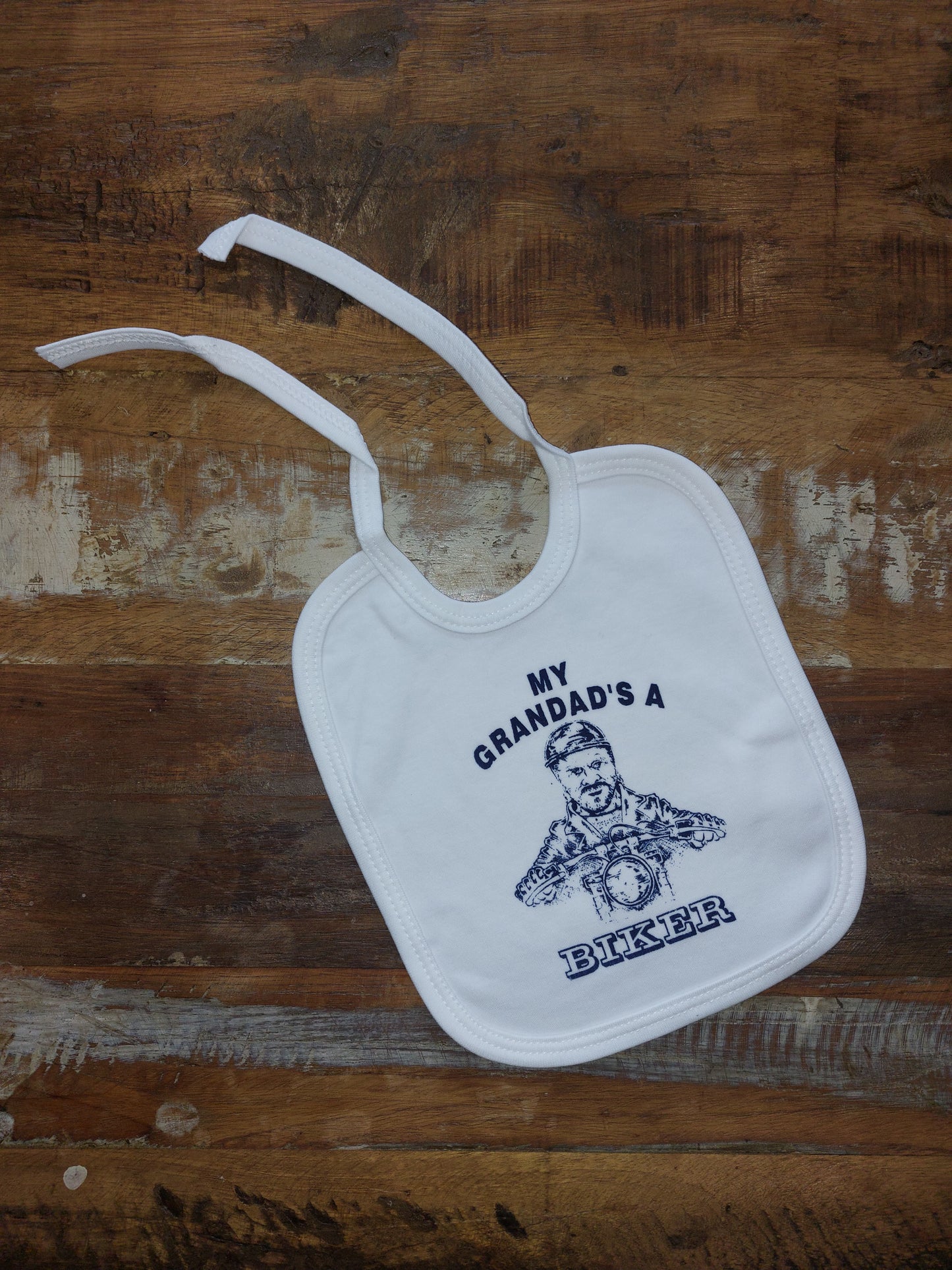 Baby Biker - My Grandad's A Biker - Tie Bib