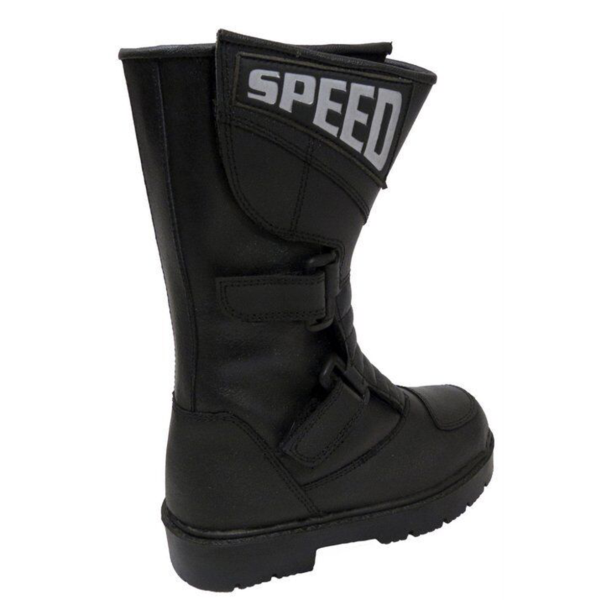 Kids Childrens Motorcycle Leather Boots 001 Speed Black