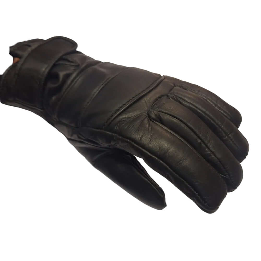 Kids Black Leather 401 Motorcycle Gloves