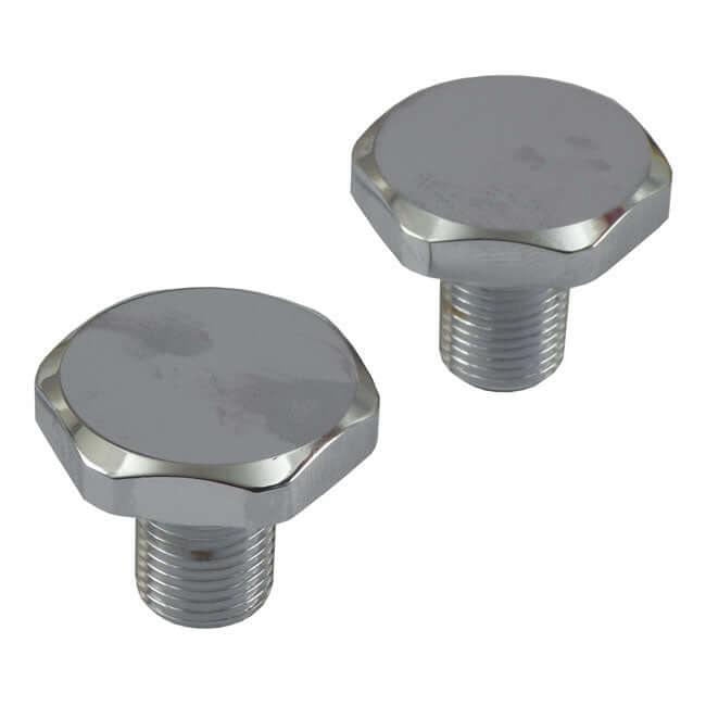 Harley Davidson 41mm Fork Tube Cap Bolts. Chrome. FL; FXWG; FLT; Softail; FXDWG BC38285