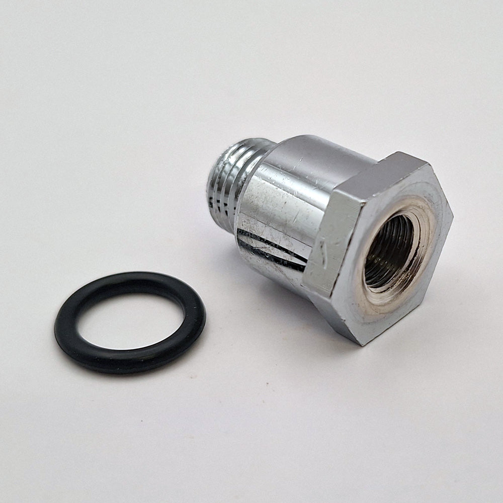 Harley Davidson Chrome Oil Gauge Fitting 1/2"-20 Male To 1/8" Female 70-99 B.T. BC20956