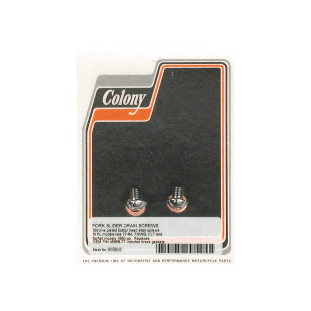 Colony Harley Davidson Replacement Fork Slider Drain Screw Button Head BC35685