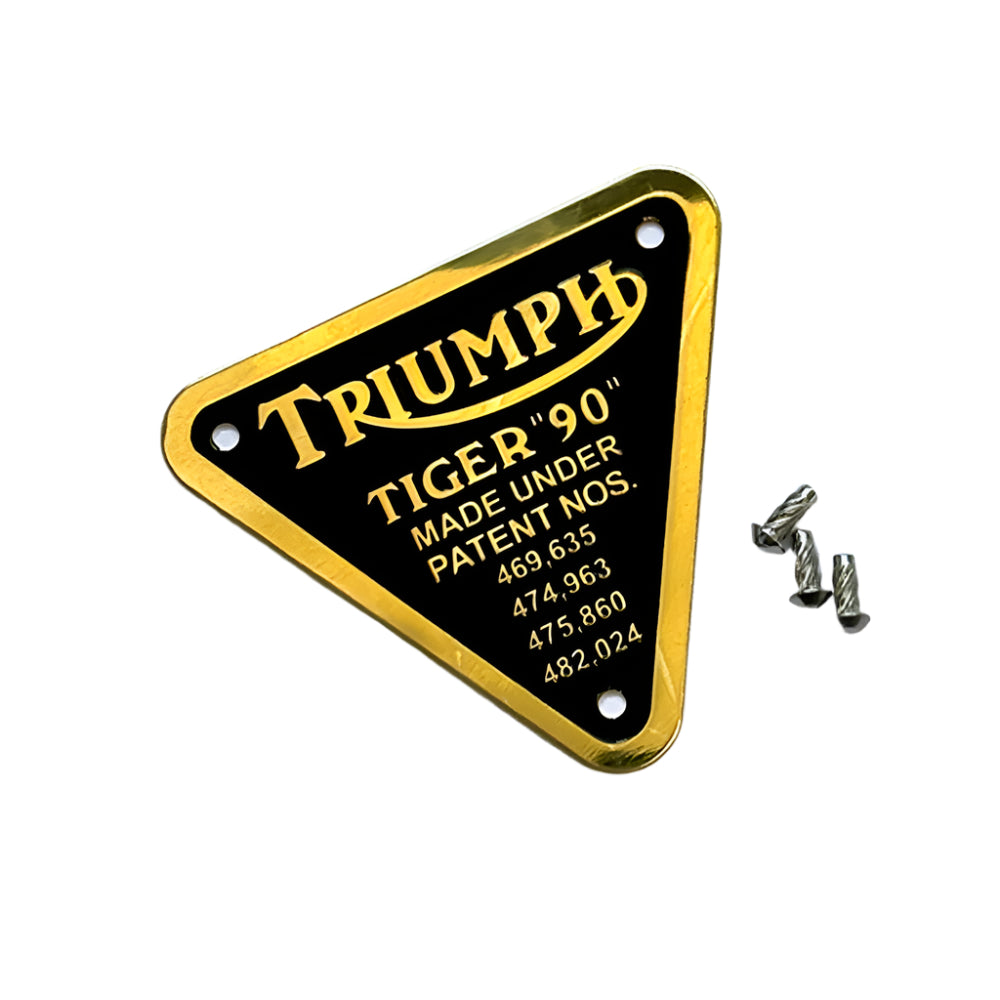 Brass Timing Cover Patent Plate Triumph Tiger 90 Models BC43679