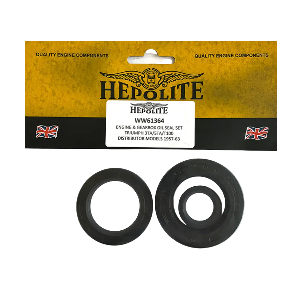 Hepolite Engine & Gearbox Oil Seal Kit Triumph 3TA, 5TA, T100 (1957-1963) BC43931
