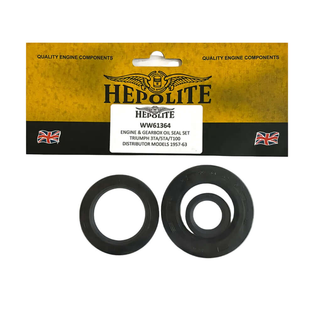 Hepolite Engine & Gearbox Oil Seal Kit Triumph 3TA, 5TA, T100 (1957-1963) BC43931