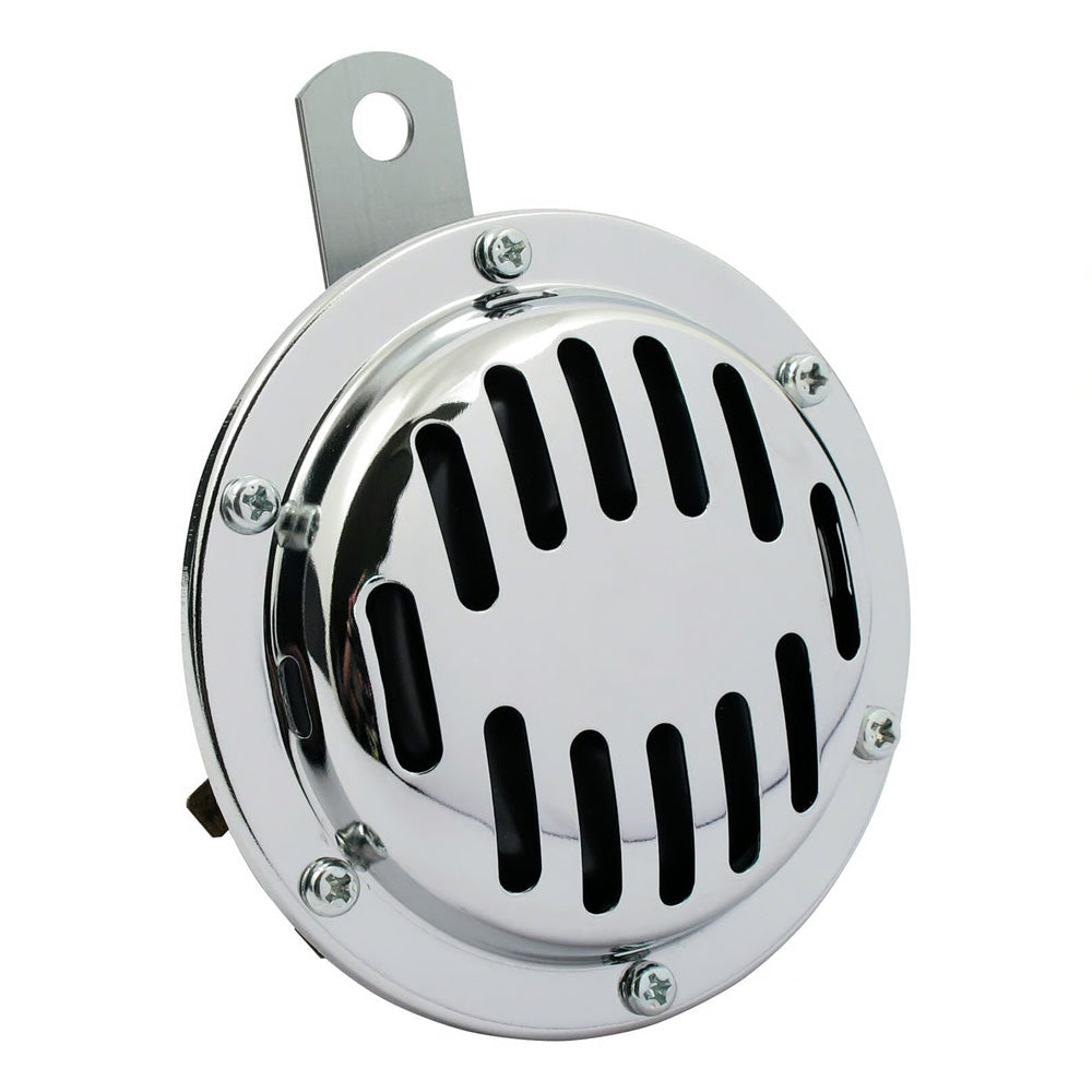 Harley Davidson Custom Disc Horn. 101mm. Low Tone. Chrome BC44045