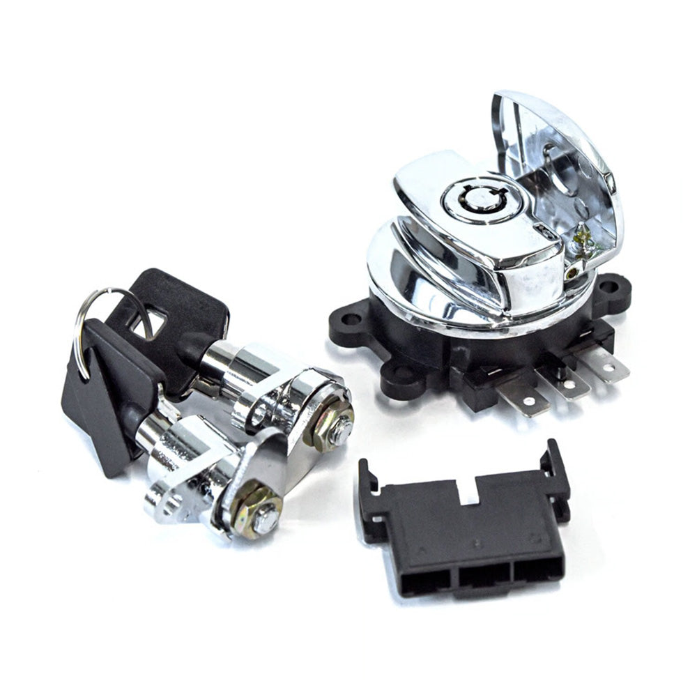 Harley Davidson Ignition Switch & Saddlebag Lock Kit. Chrome. 98-13 FLHR Road King BC44500