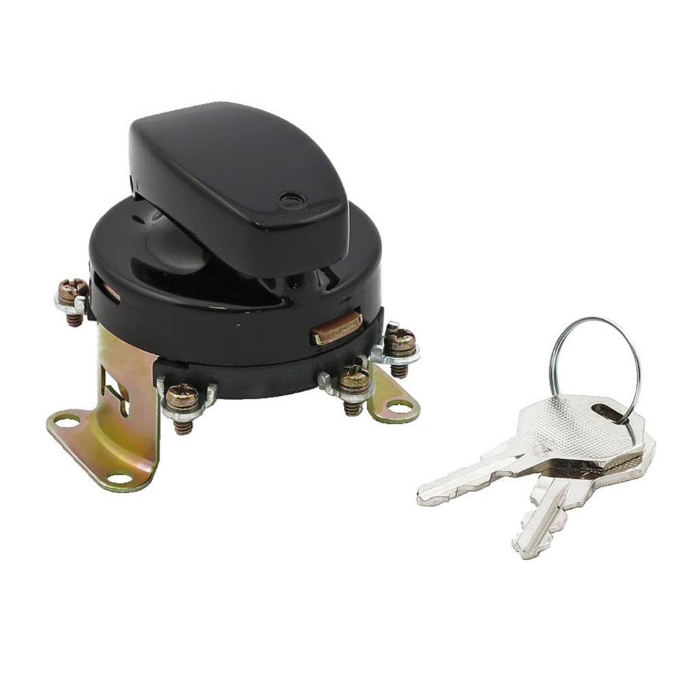 Harley Davidson Ignition Switch. 5-Pole, Flat Key. Black. 36-72 FL (NU) BC44512