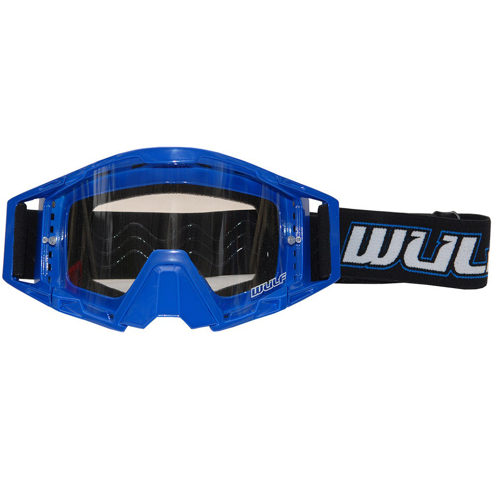 Wulfsport Adult MX Motocross Tech Goggles - Blue