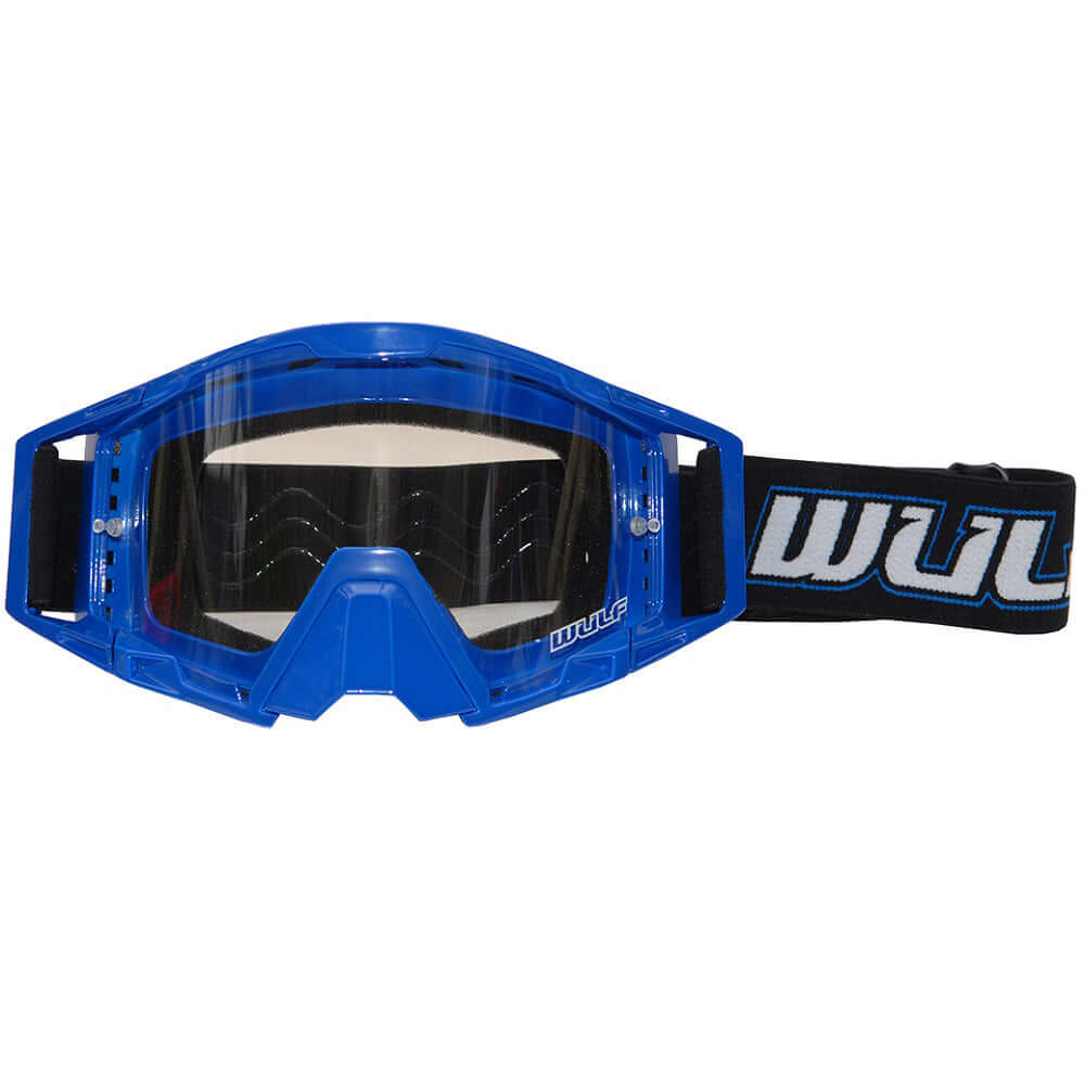 Wulfsport Adult MX Motocross Tech Goggles - Blue