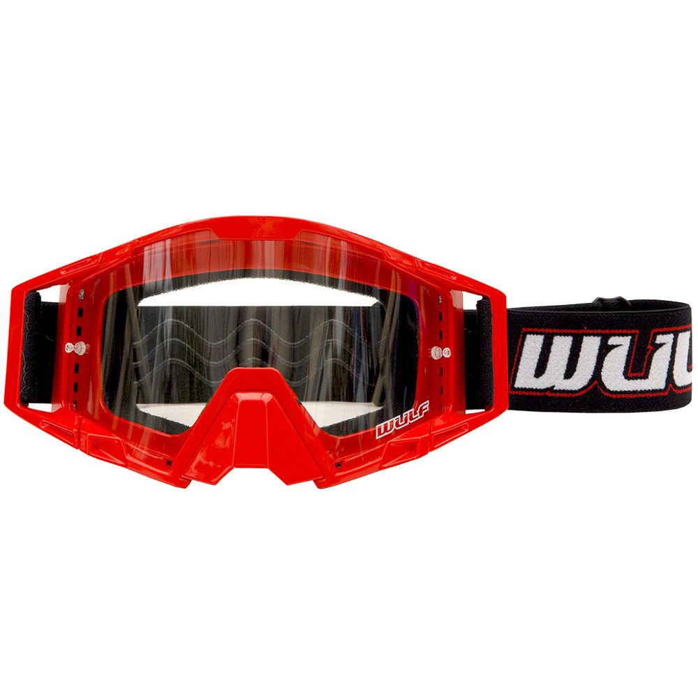 Wulfsport Adult MX Motocross Tech Goggles - Red