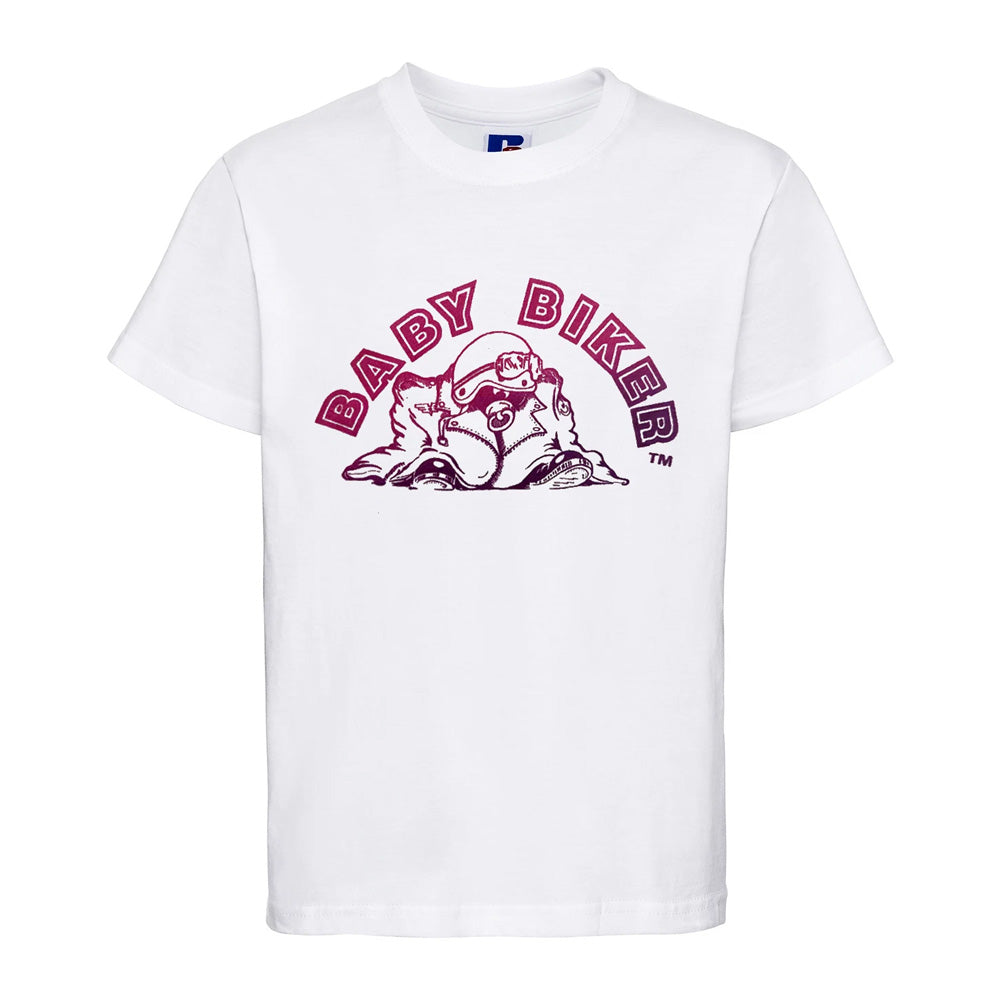 Baby Biker Logo Kids Baby Toddler White T-Shirt