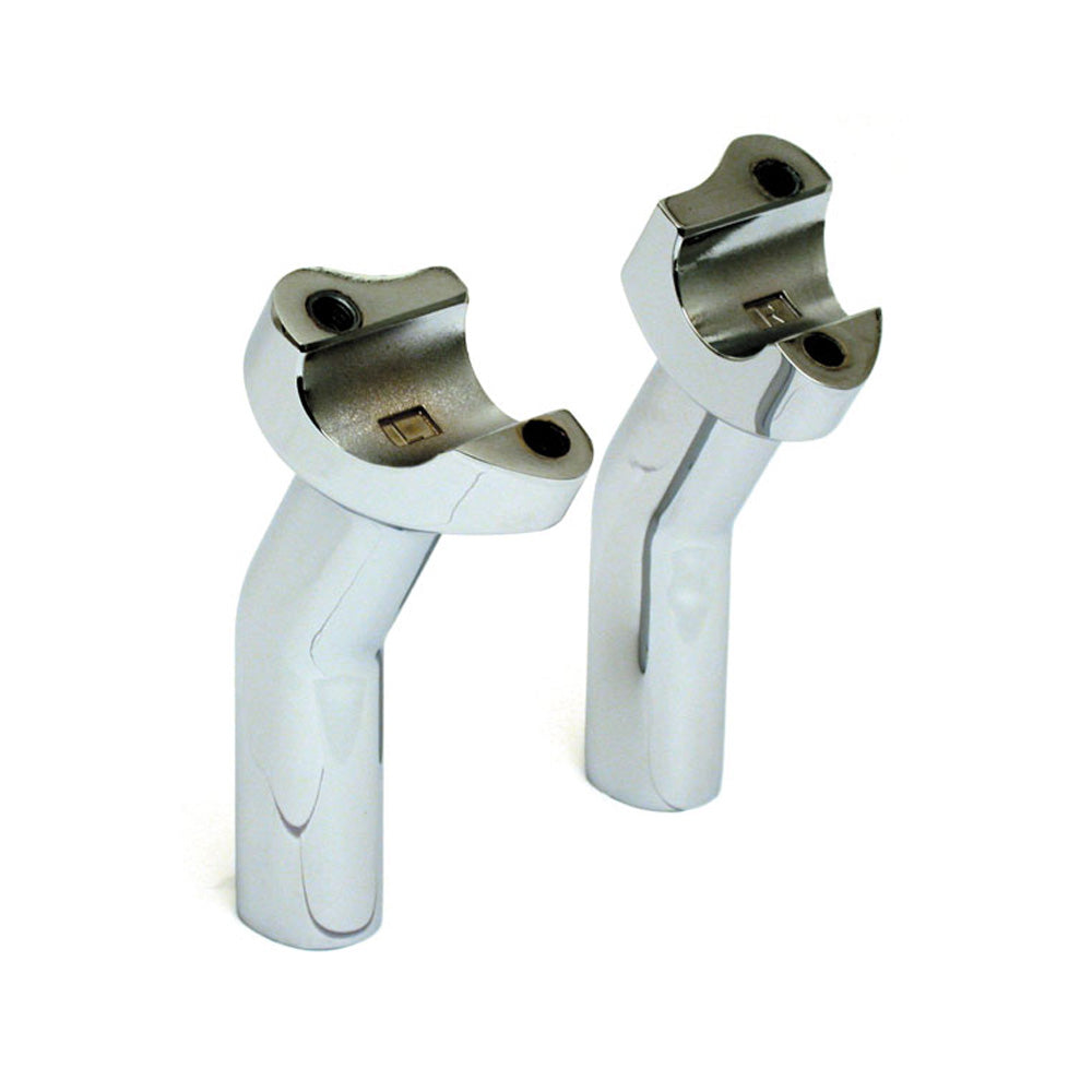 Harley Davidson OEM Style Pullback Risers, No Top Clamp. 4.5" Rise. Chrome BC16195