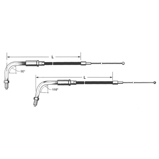 1 Harley Davidson Idle Cable +6" Black OEM 56342-90GZP Black BT90 LN=39" BC20281