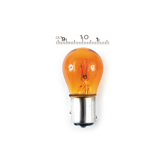 1 Motorcycle Turn Signal / Running Light Bulb 12-Volt. Dual Filament. Amber BC22590