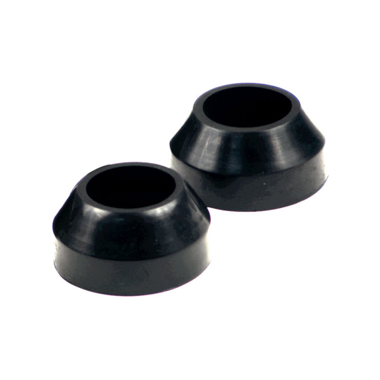 Two black rubber fork boots designed for 41mm fork tubes, typically used on Harley Davidson motorcycles.