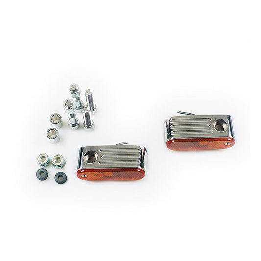 Harley Davidson Lango, Turn Signals. Chrome. Amber Lens. SF BC25459