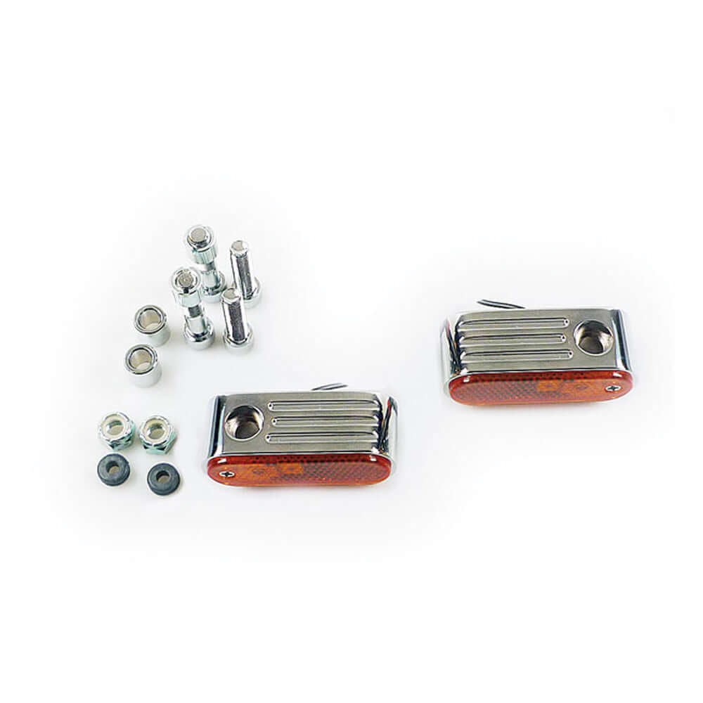 Harley Davidson Lango, Turn Signals. Chrome. Amber Lens. SF BC25459