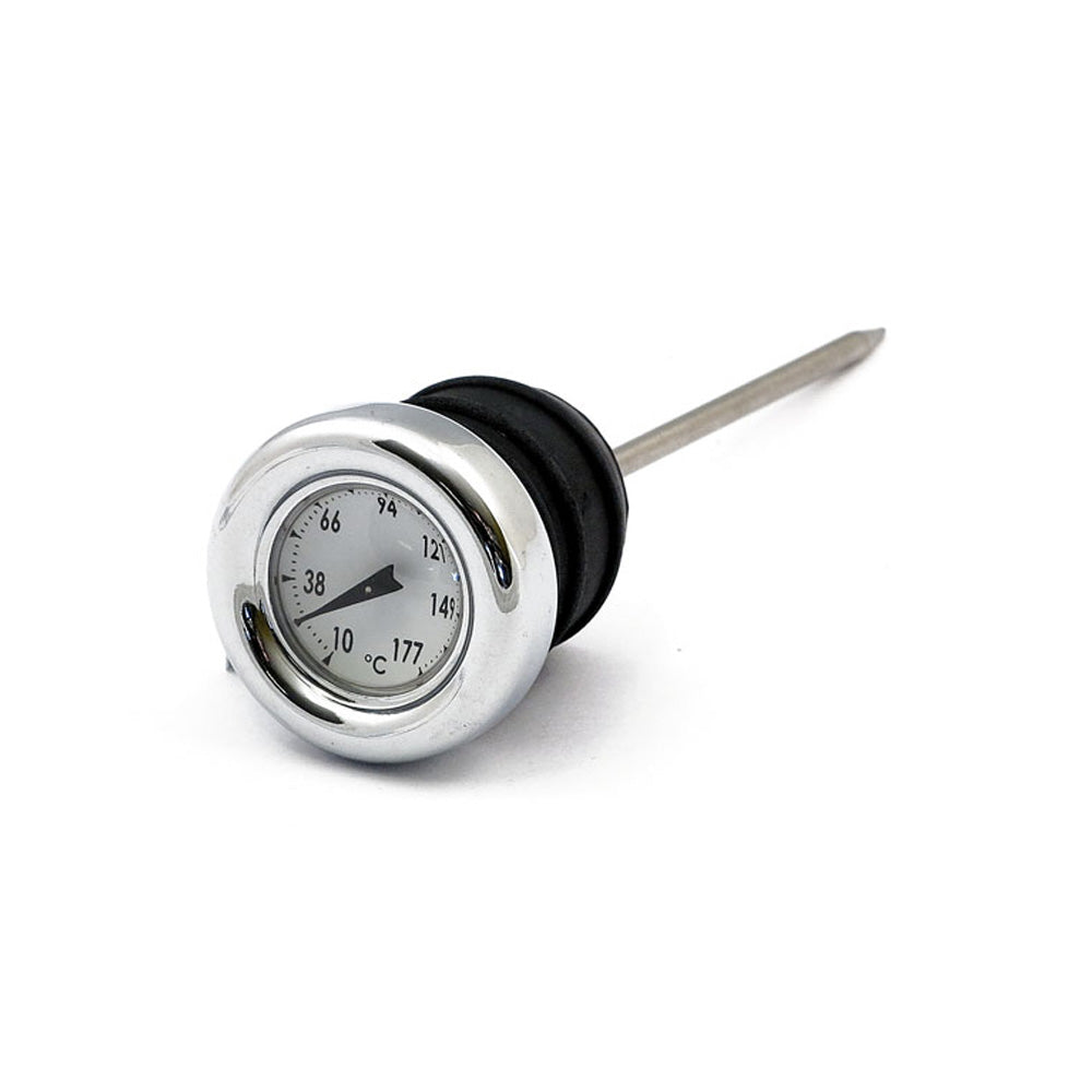Harley Davidson Oil Tank Dipstick with Temperature Gauge. Chrome with White Face BC31432