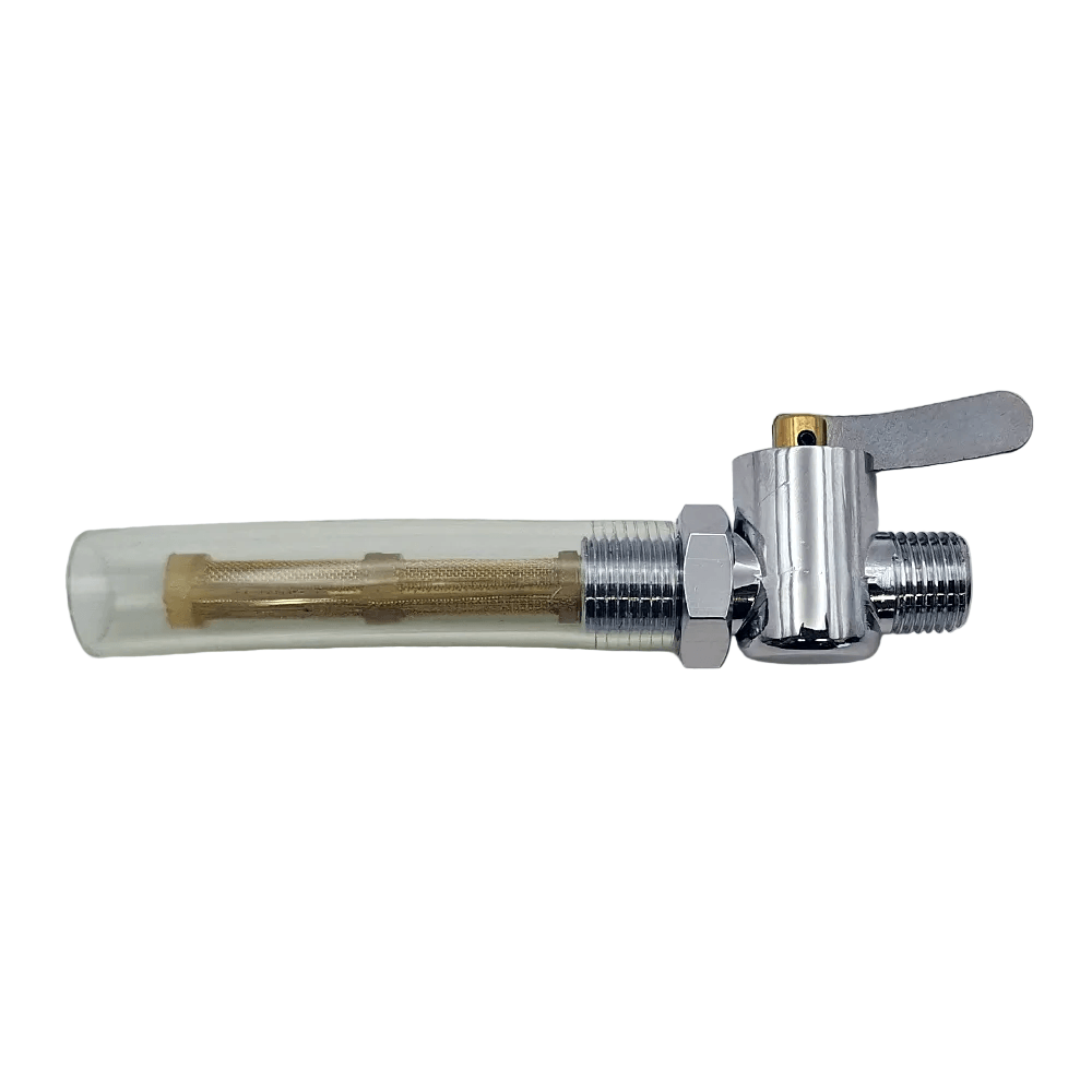 Classic British Motorcycle Petrol Tap Chrome flat lever with filter (Main) BC39977
