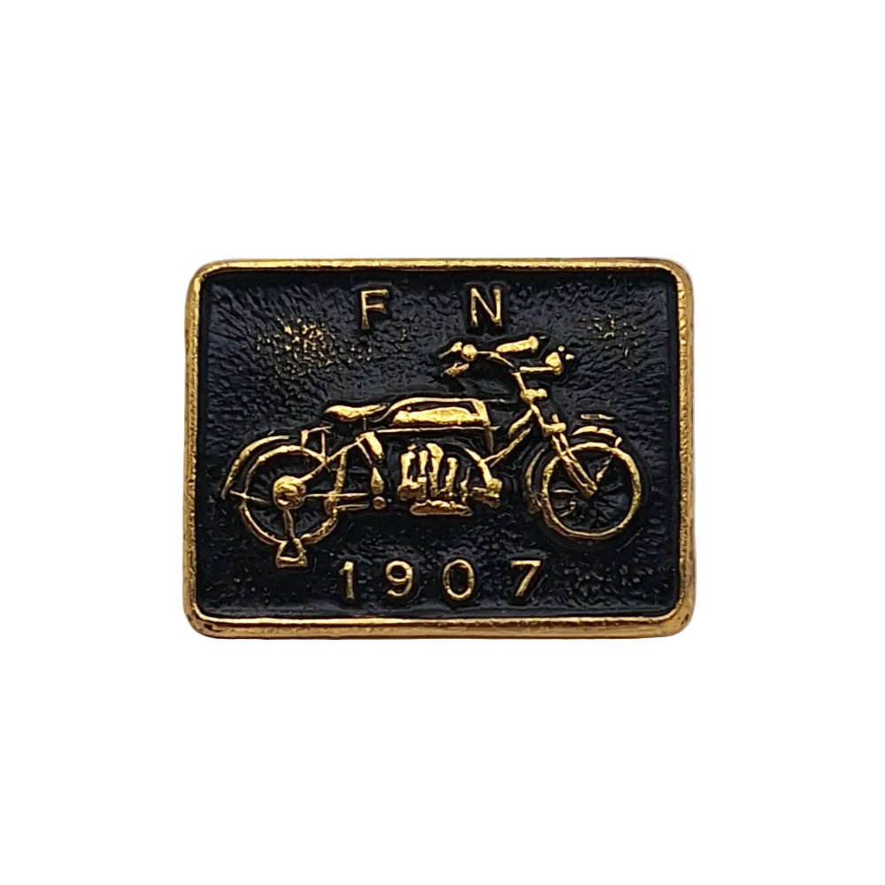 Motorcycle Gift Enamel Geniune Gomm Pin Badge FN 1907 Black Gold BC40120