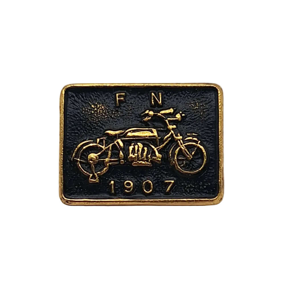 Motorcycle Gift Enamel Geniune Gomm Pin Badge FN 1907 Black Gold BC40120