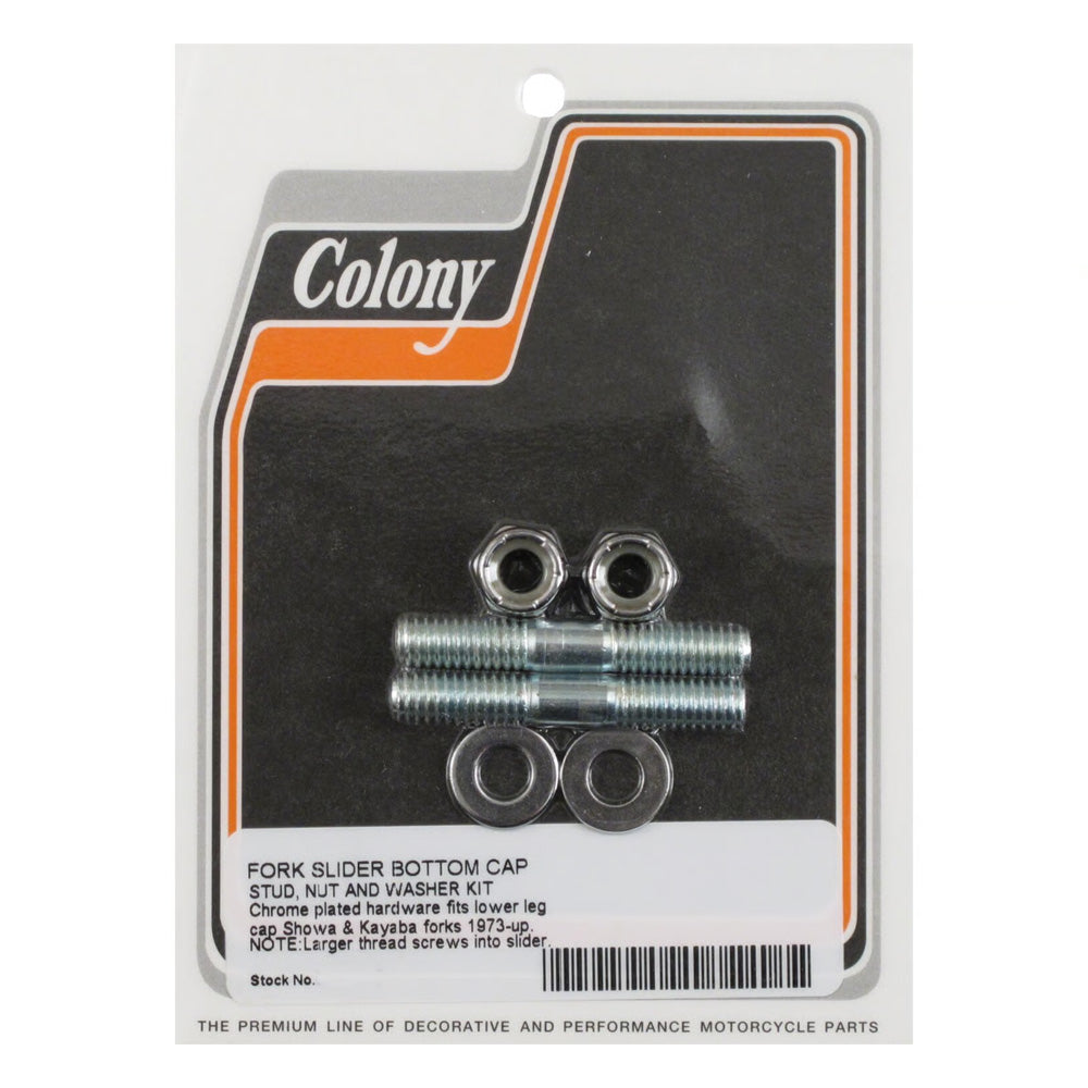 Colony, Harley Davidson Fork Axle Cap Stud Set. Hex. 73-87 FX, FXR, XL BC42935