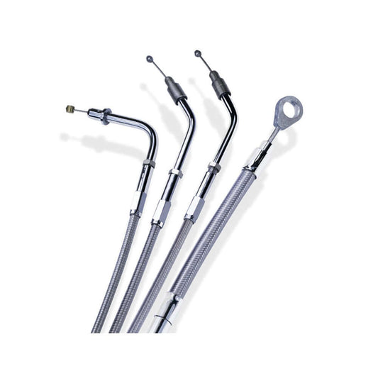 1 Barnett, Harley Davidson Idle Cable +8" Braided CC. 90-95 Big Twin; 88-95 XL BC43093