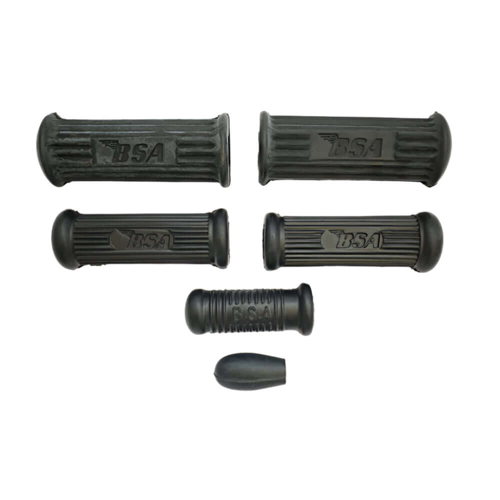 BSA A50/A65 Footrest, Kickstart, Gearchange Rubber Kit - Embossed Logo BC43277
