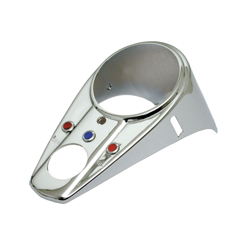 Harley Davidson 3-Light Dash Cover. Chrome. 62-67 FL BC43563