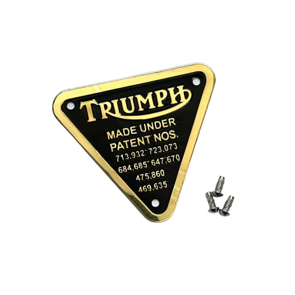 Brass Timing Cover Patent Plate 500cc, 650cc & 750cc Triumph Twins BC43677