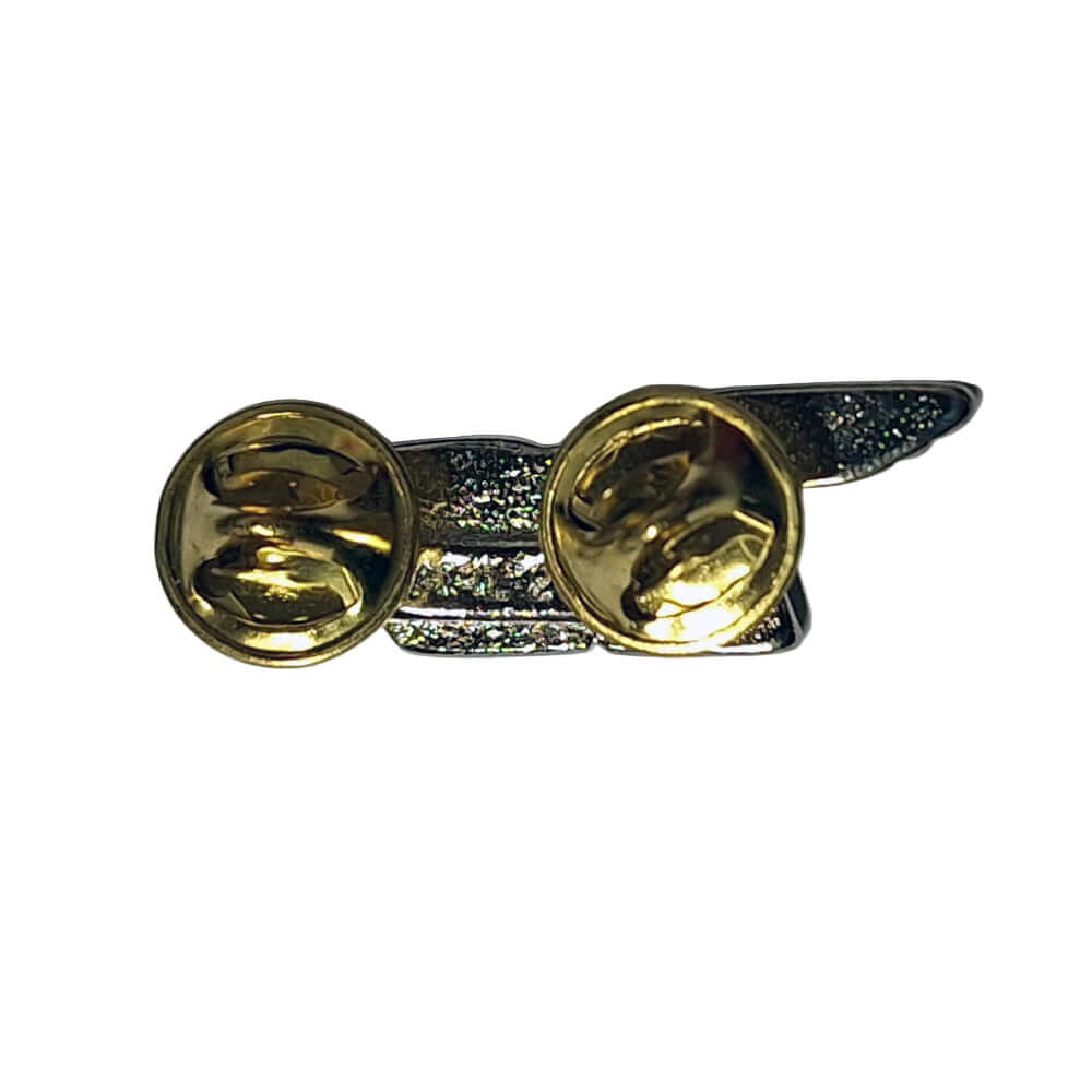 1 Biker BSA Motorcycle Pin Badge Silver & Black BC43897