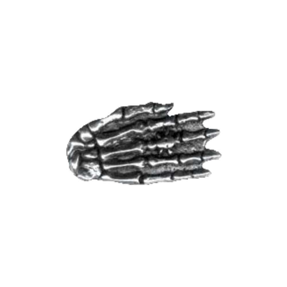 1 Biker Skeleton Hand Pin Badge Silver & Black BC43904