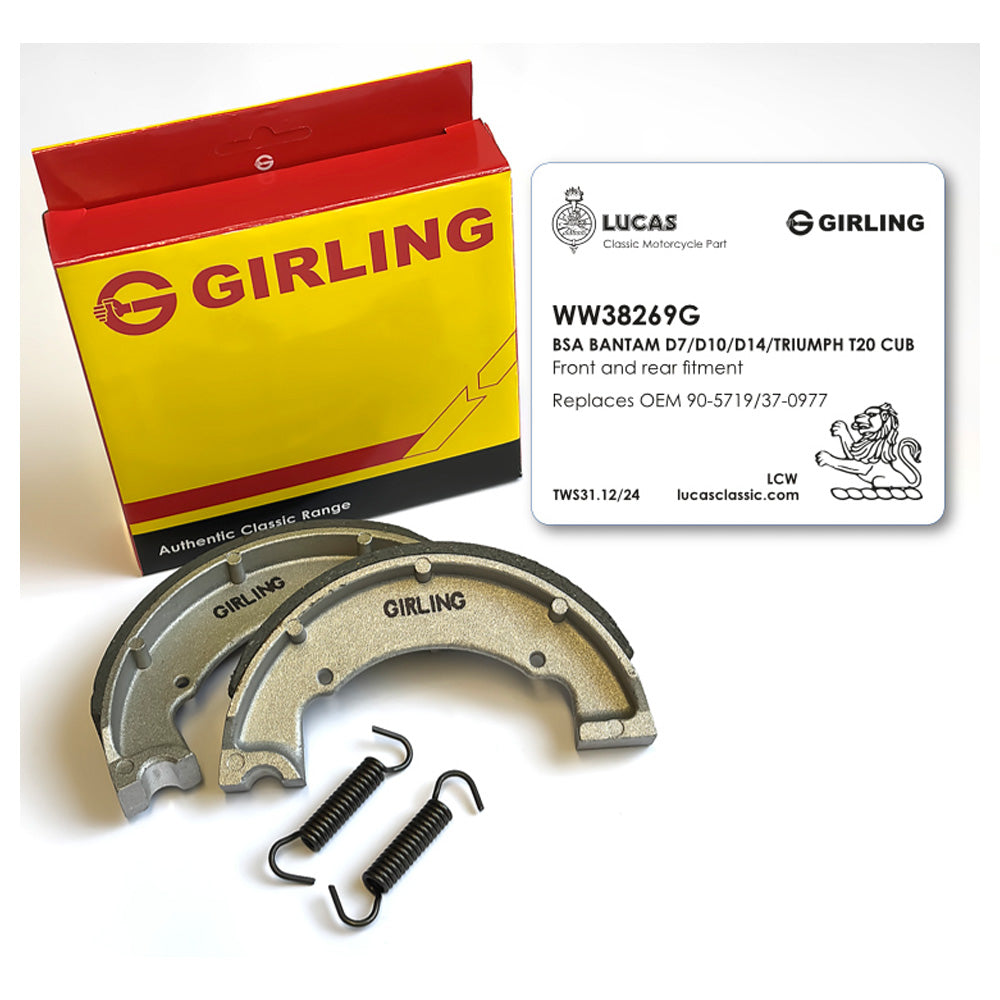 Girling Brake Shoes. Front & Rear. BSA Bantam & Triumph Tiger T20 Cubs BC43942