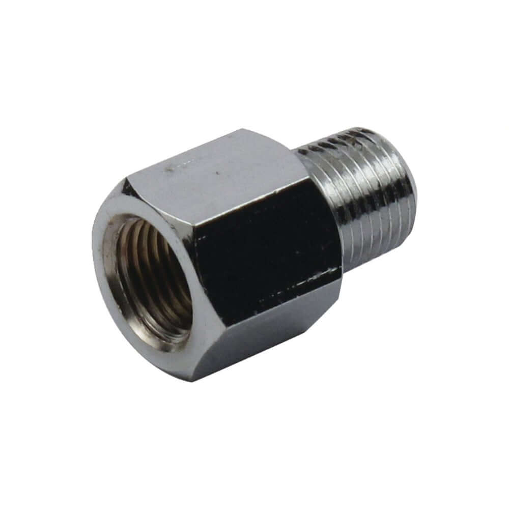 Harley Davidson Adapter Fitting, Straight. 1/8" NPT to 1/8". Chrome 38-69 BT BC43951
