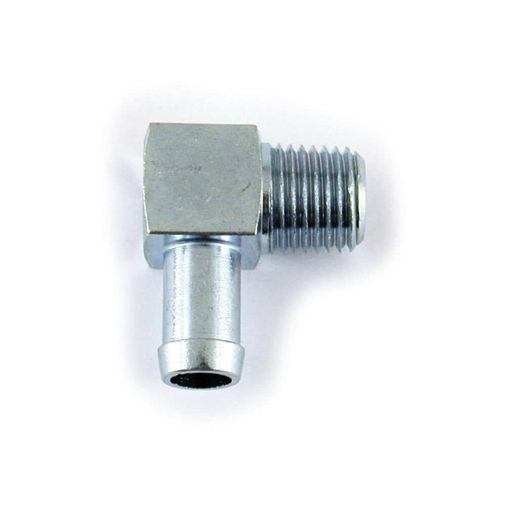 Harley Davidson Oil Hose Fitting 90 Degrees. 1/4" NPT to 3/8" Chrome FLT; FXR; Softail BC43960