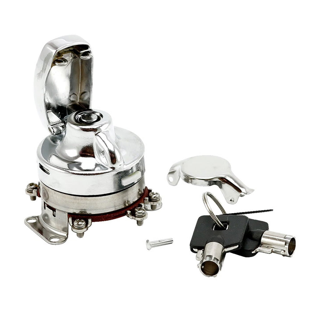 Harley Davidson FL Style Ignition Switch 'Electronic'. Round Key, 73-95 FL, FX, FXWG BC44503