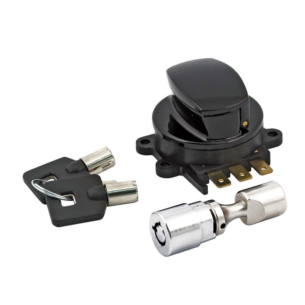 Harley Davidson Ignition Switch, Side Hinge Type. Black. 96-10 Softail; 93-05 FXDWG (NU) BC44516