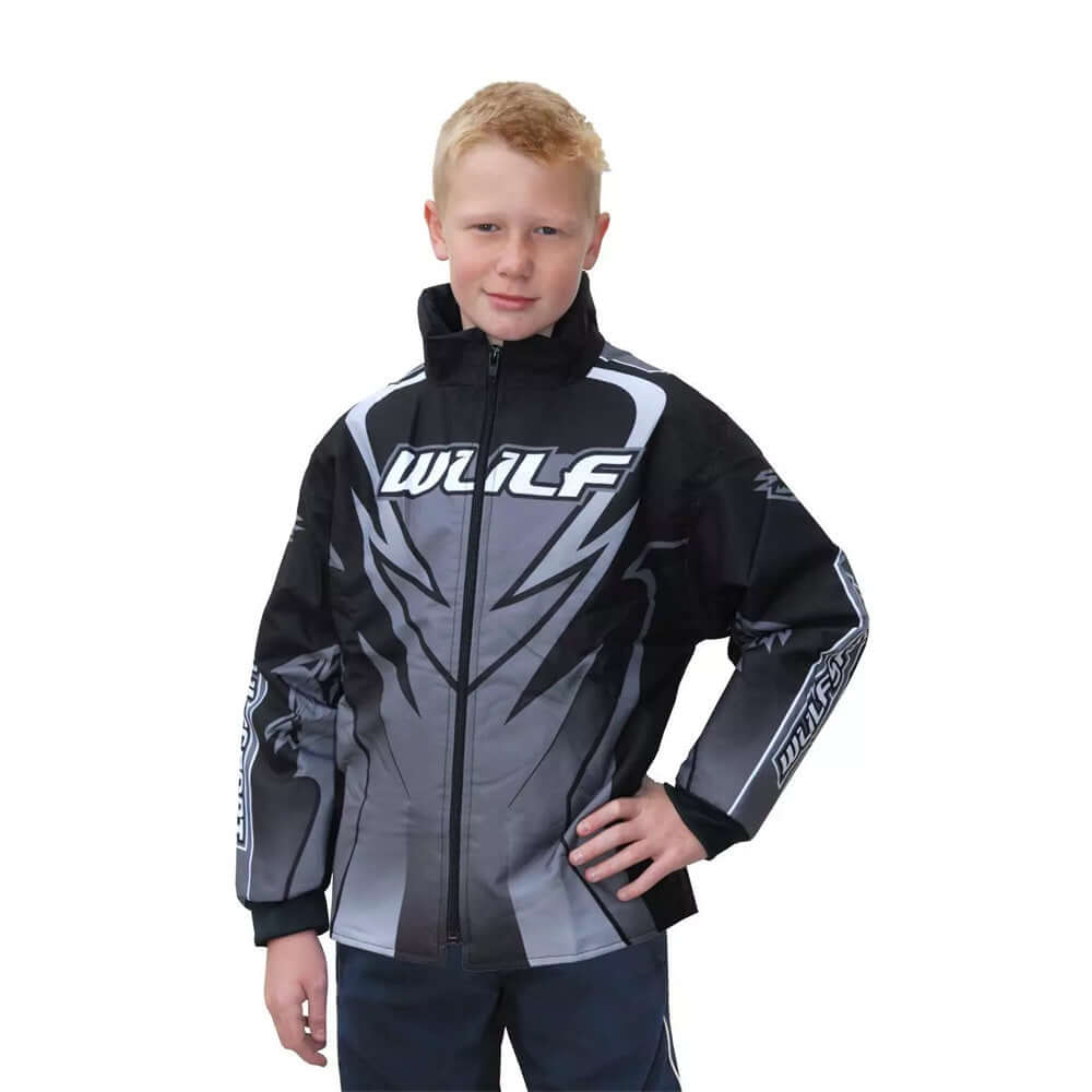 Kids Wulfsport Quad Karting Motocross Wulf MX Attack Ride Jacket Black