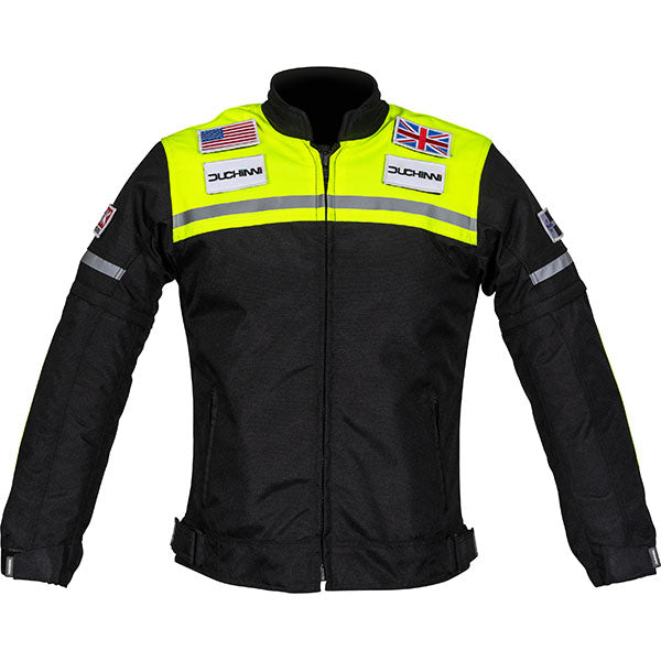 Duchinni Kids Textile Motorcycle Jacket & Trouser Bundle Deal Kit Neon Yellow / Black