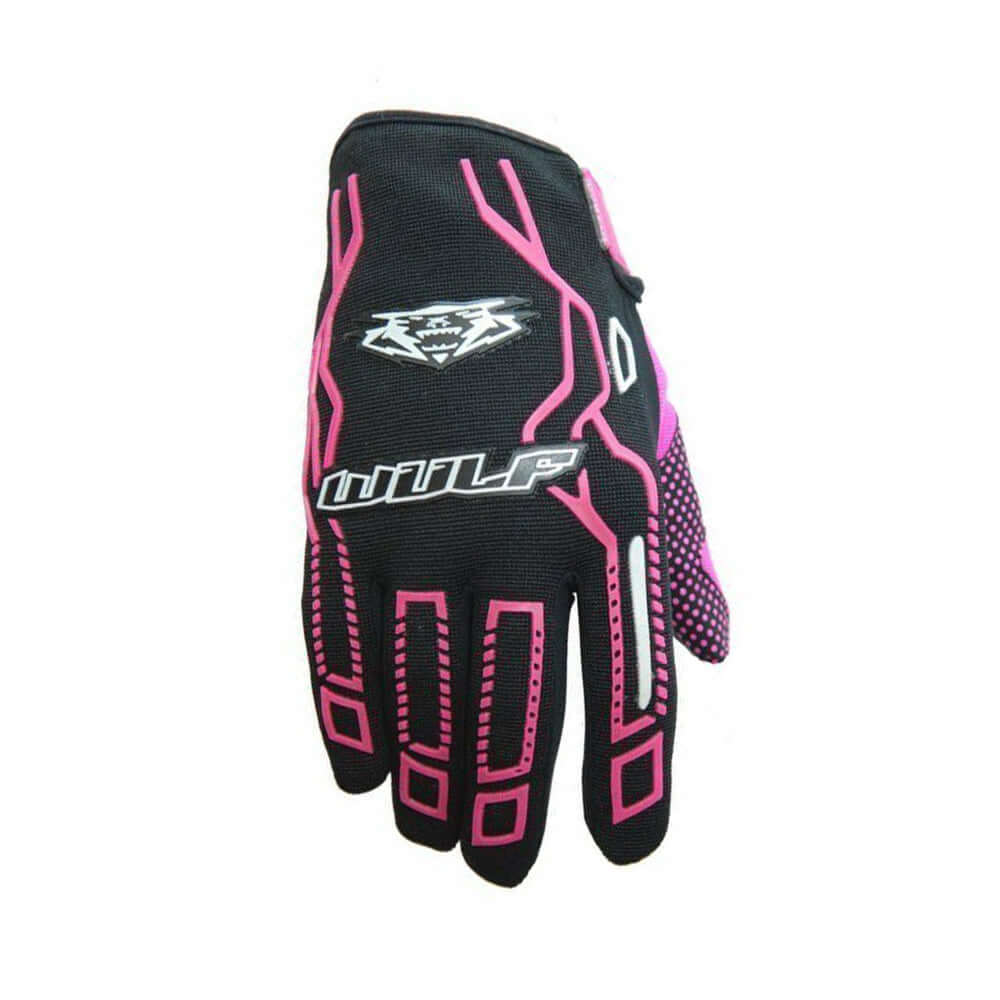Kids Wulfsport MX Motocross Force 10 Gloves - Black / Pink