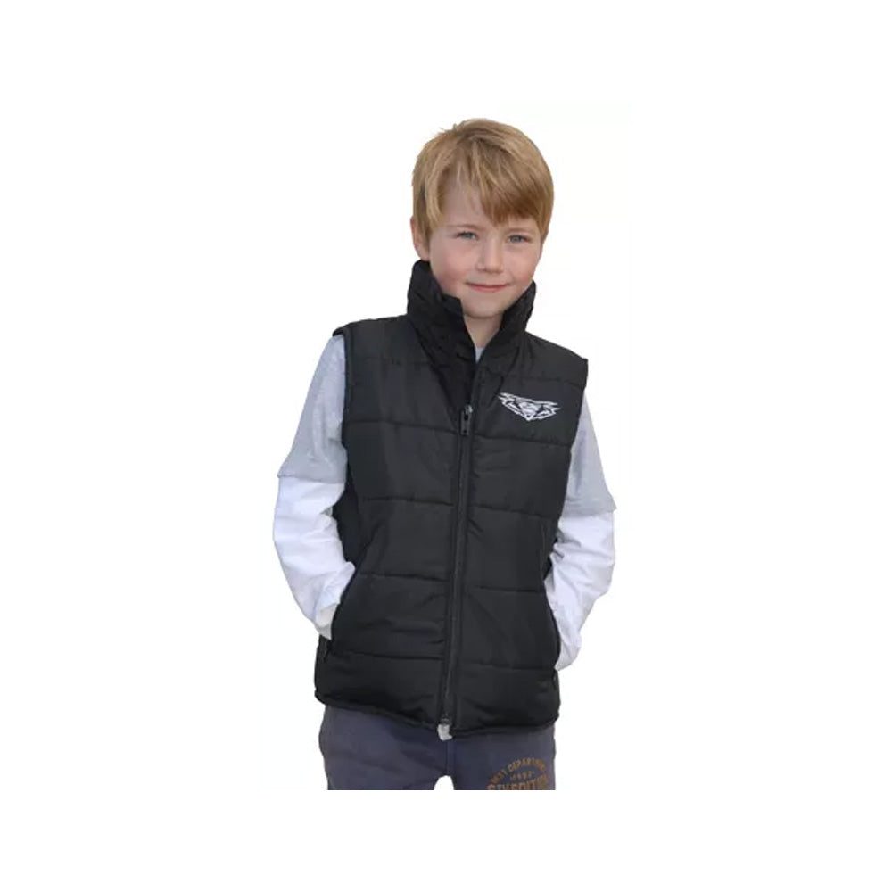 Kids Childrens Youth MX Motocross Gilet Wulfsport Body Warmer Black