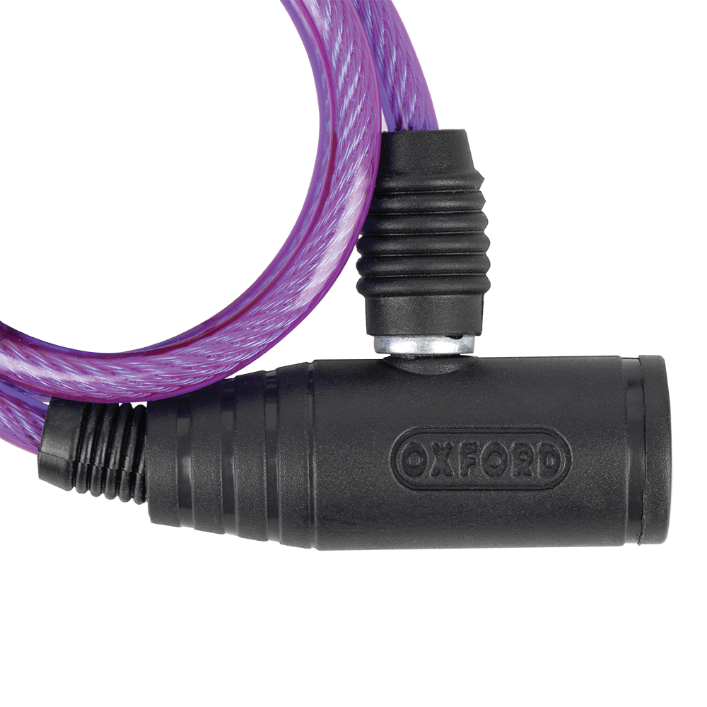 Oxford Bumper Cable Lock Helmet Clothing Security Purple 6mm x 600mm OF03
