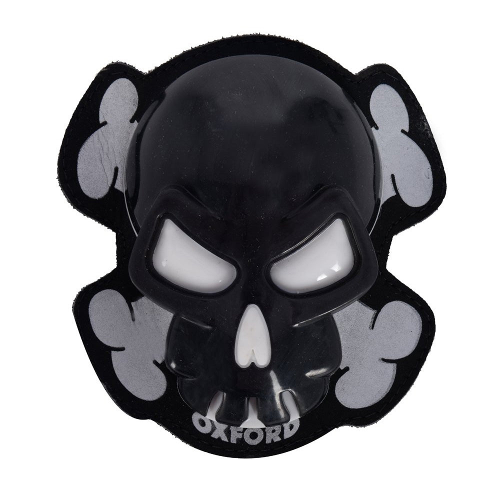 Oxford Motorcycle Track Racing Skull Knee Sliders - Black - OX683