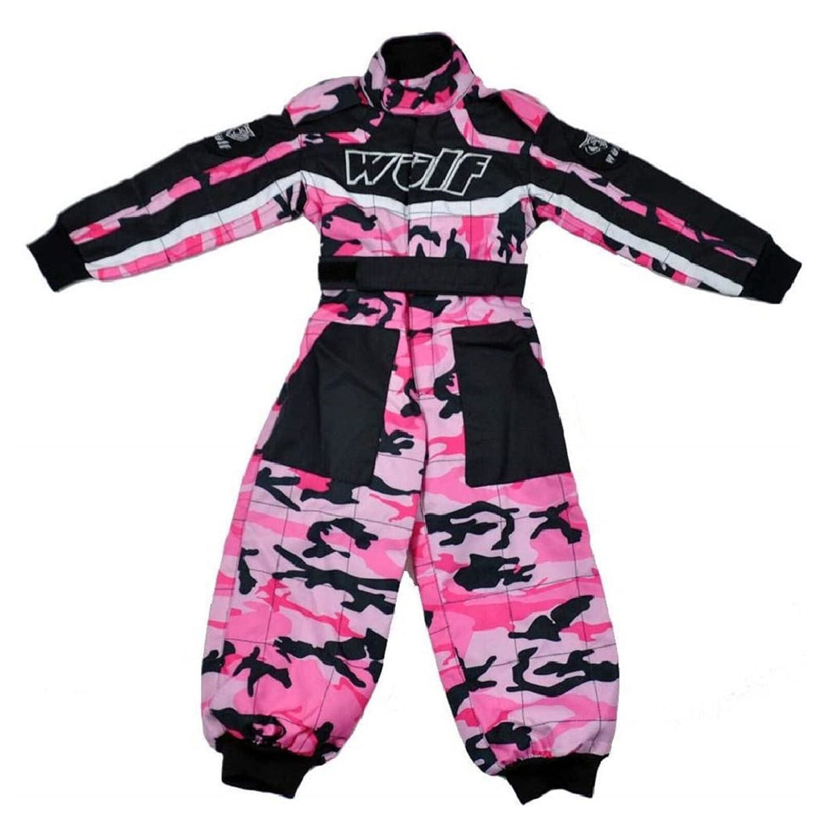 Kids Wulfsport MX Quad Motocross Overall & Helmet Pink Camo Set #O2
