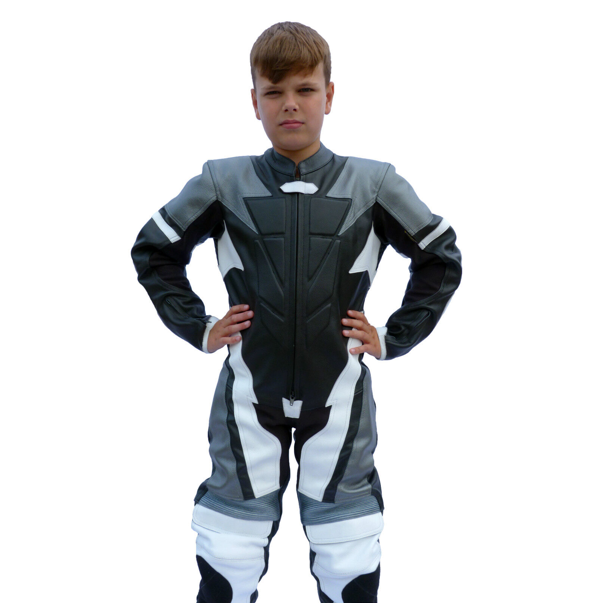 Kids Motorcycle Mini Moto One Piece Full Leather Race Track Suit