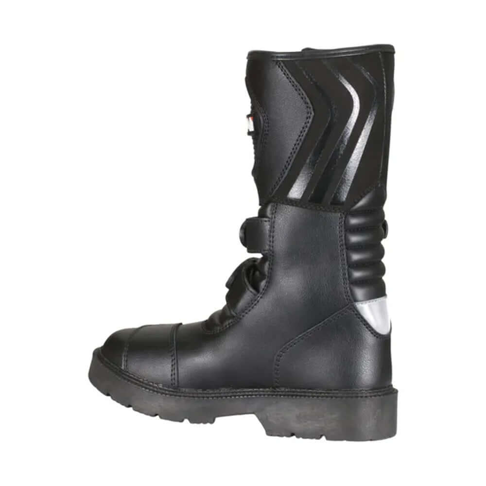 Duchinni Kids Youth Switch Motorcycle Black Leather Boots