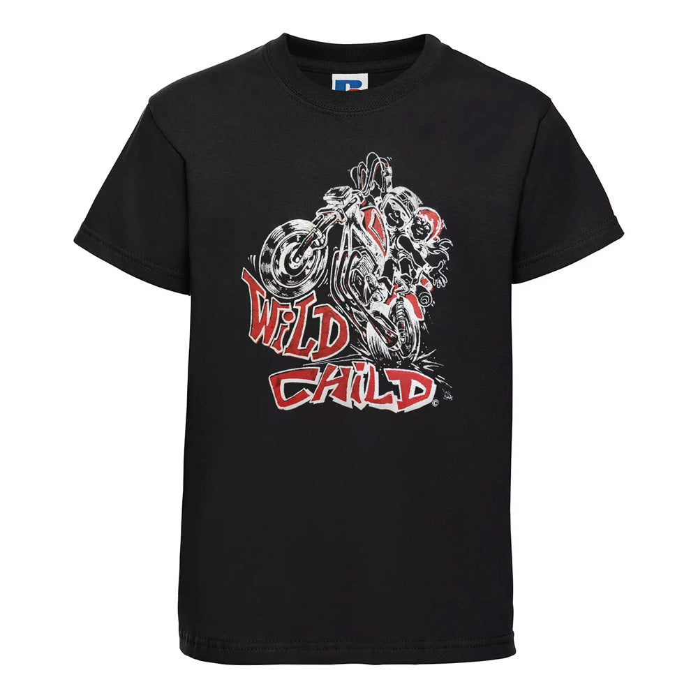 Baby Biker - Wild Child - Kids Baby Toddler Motorcycle Black T-Shirt