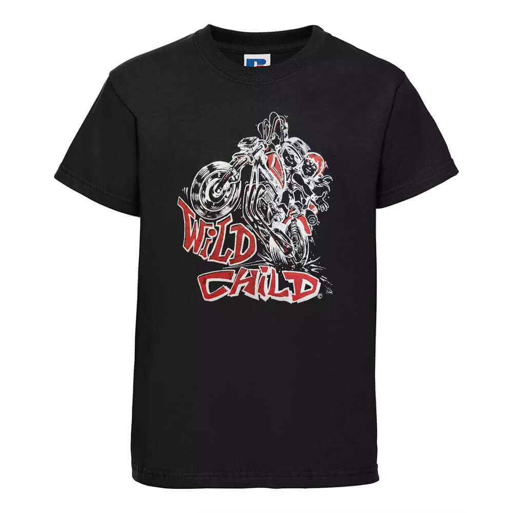 Baby Biker - Wild Child - Kids Baby Toddler Motorcycle Black T-Shirt