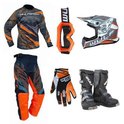 Kids MX Wulfsport 2026 WARHAMMER Motocross Orange Mega Set #12